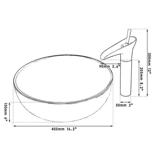 OUBONI-Juego de lavabo de cerámica para baño, cascada, estilo Vintage, lavabo con estampado de flores dibujadas a mano, grifo de latón antiguo