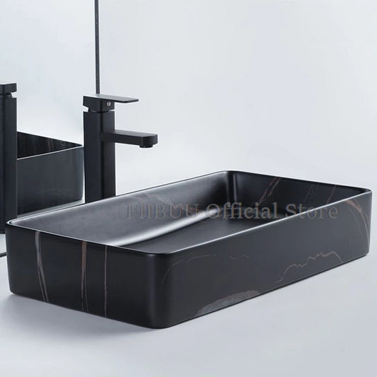 Ceramic Bathroom Vessel Sink Bowl Above Counter Single Sink Bowl Lavatory Wash Hand Basin Countertop Wash Basin Porcelain Retro